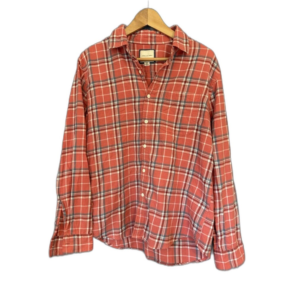 American Eagle Outfitters Super Soft Flannel Plaid Casual Button Down Shirt Med.